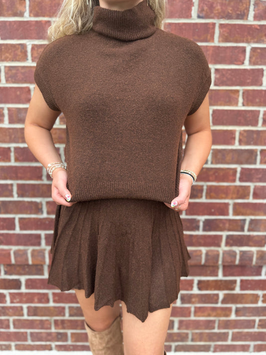 French Pleated Sweater Skirt