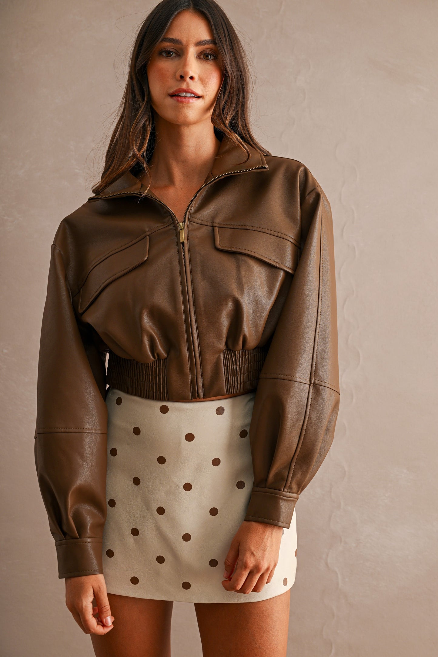 Cropped Leather Jacket (2 colors)