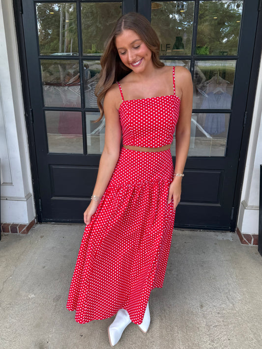 Dot Flare Maxi Skirt (3 colors)
