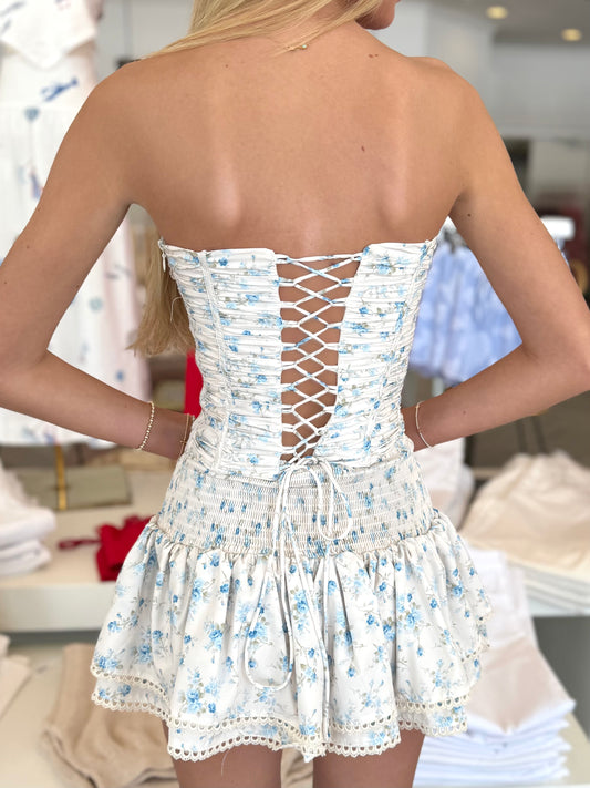 Blue Floral Micro Mini