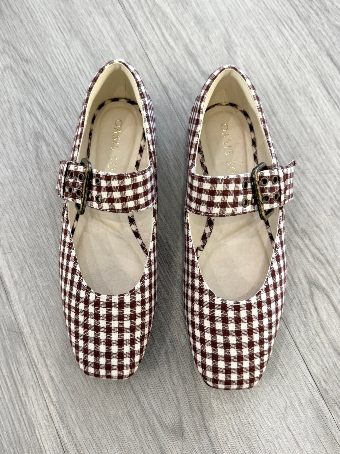Coffee Gingham Ballet Flat
