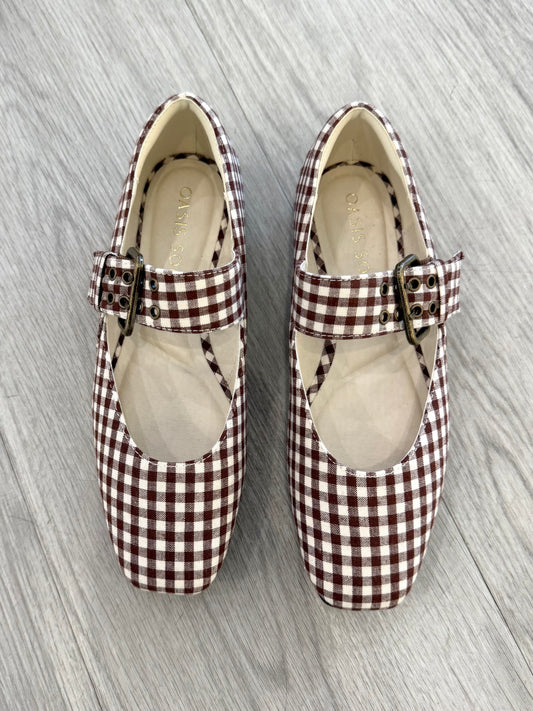 Coffee Gingham Ballet Flat