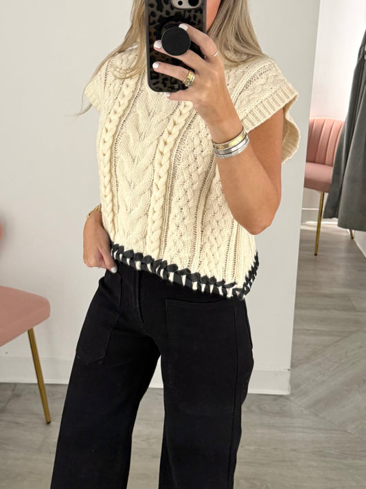 Cream Cable Knit Sweater