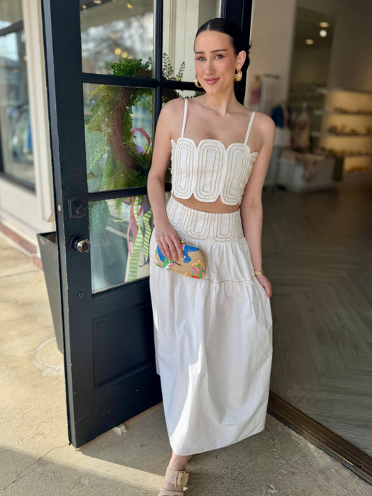 Taupe White Max Skirt