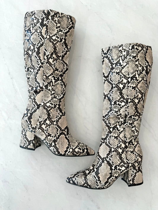 Snake Skin Tall Boot