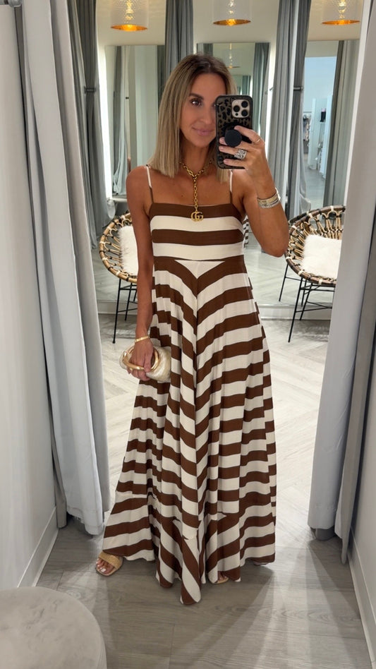 Brown Stripe Maxi