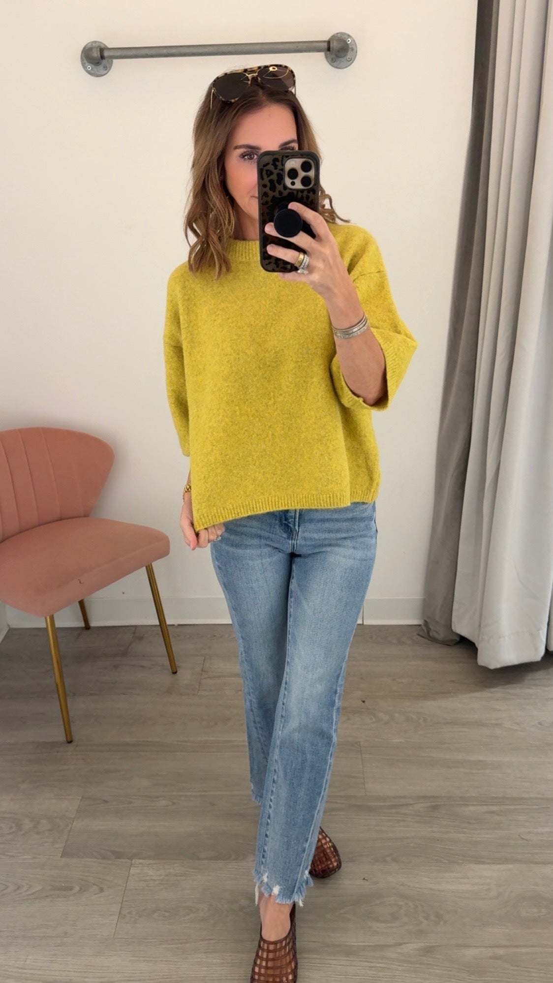Chartreuse Sweater Sleeve Top