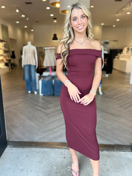 Off Shoulder Slip Dress