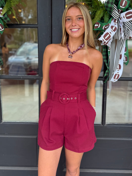 Strapless Belted Romper (3 colors)