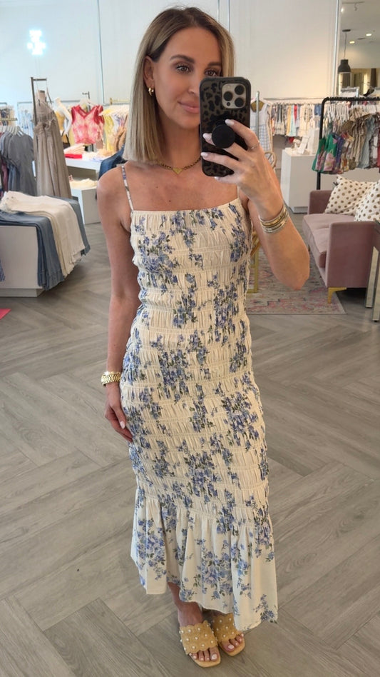 Lilac Garden Smocked Maxi