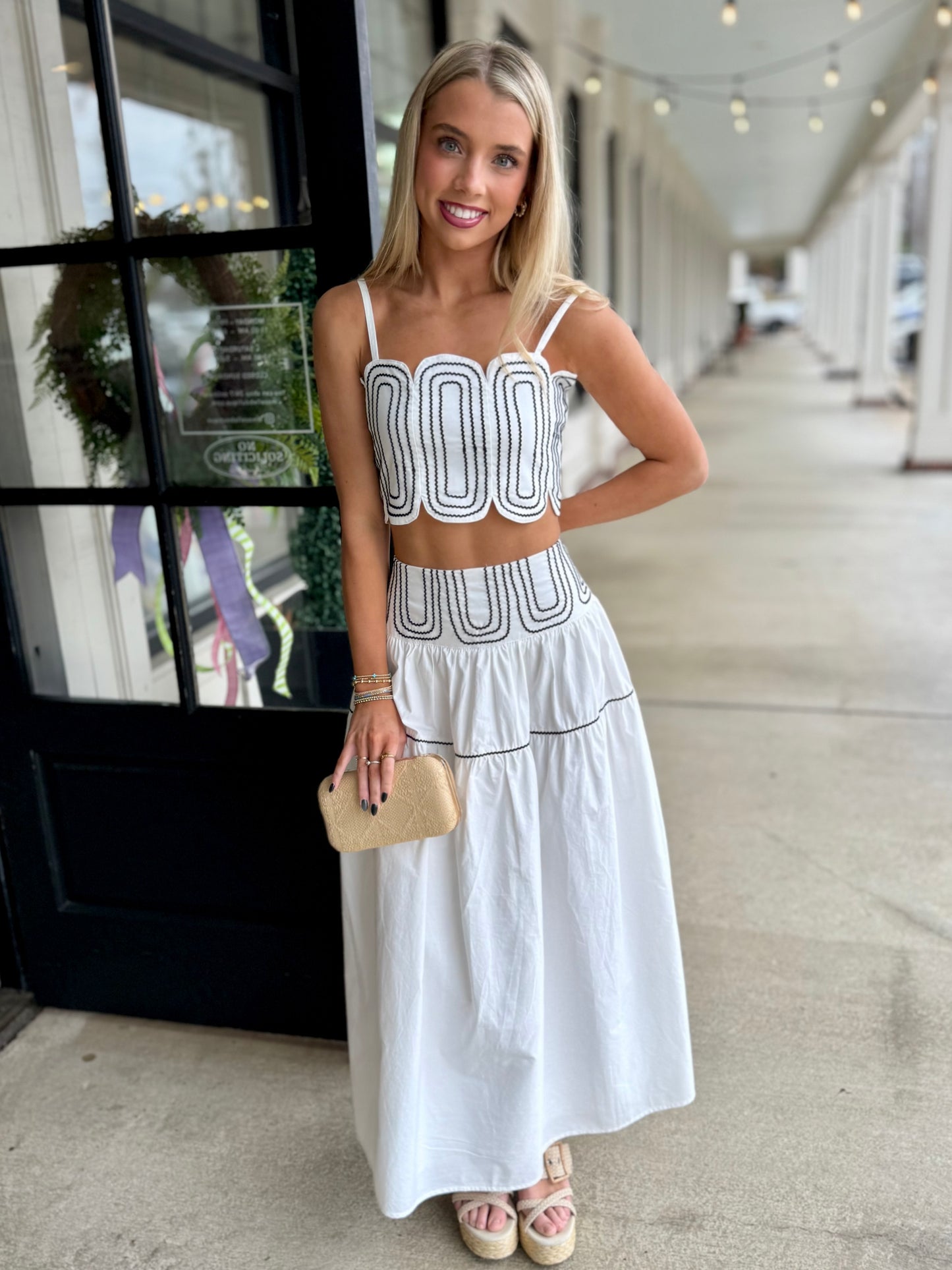 White Navy Max Top