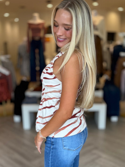Zebra Stripe Halter Vest