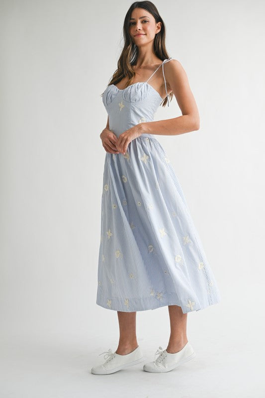 Blue Drop Waist Midi