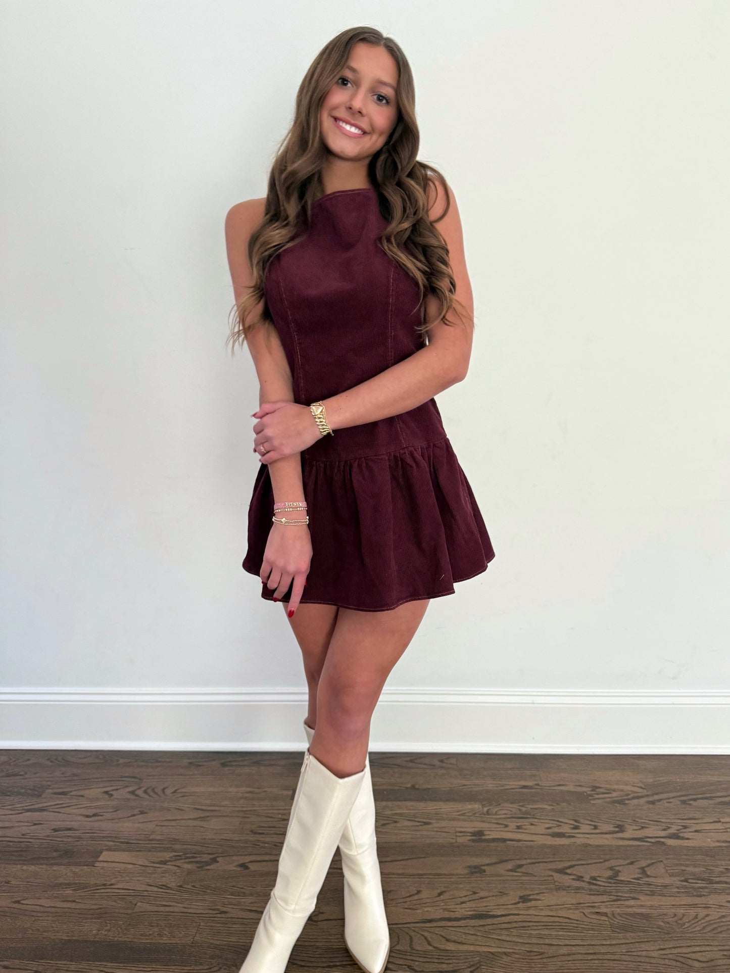 Wine Low Waist Dress