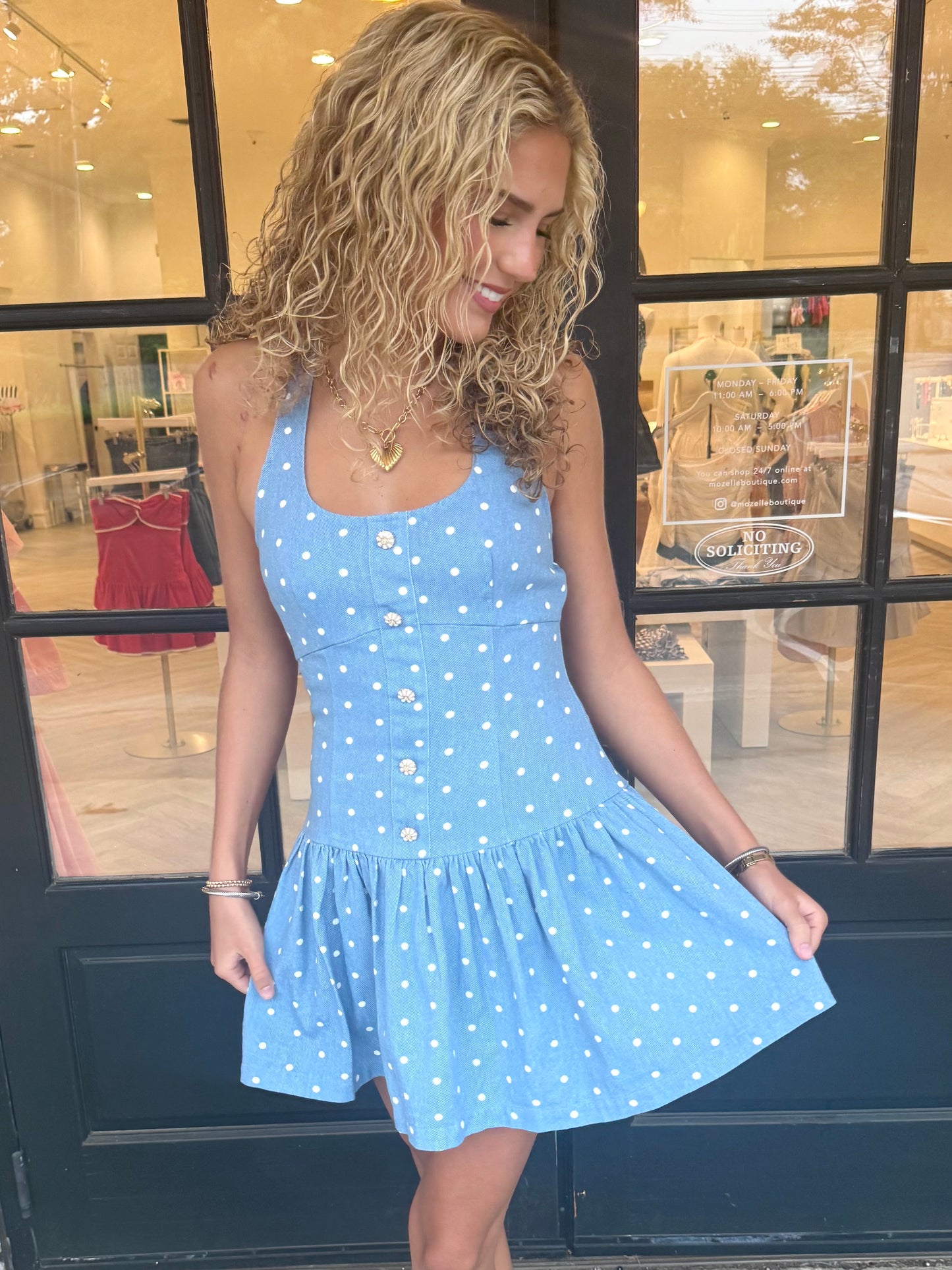 Denim Polka Dot Mini (2 colors)