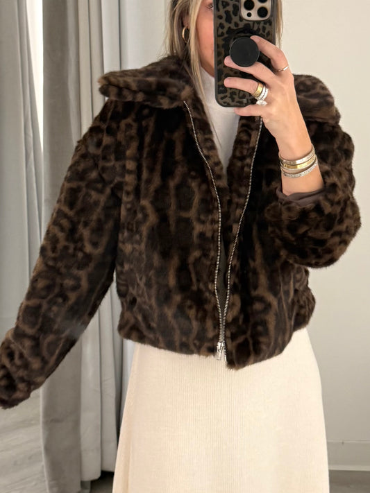 Leopard Faux Fur Coat