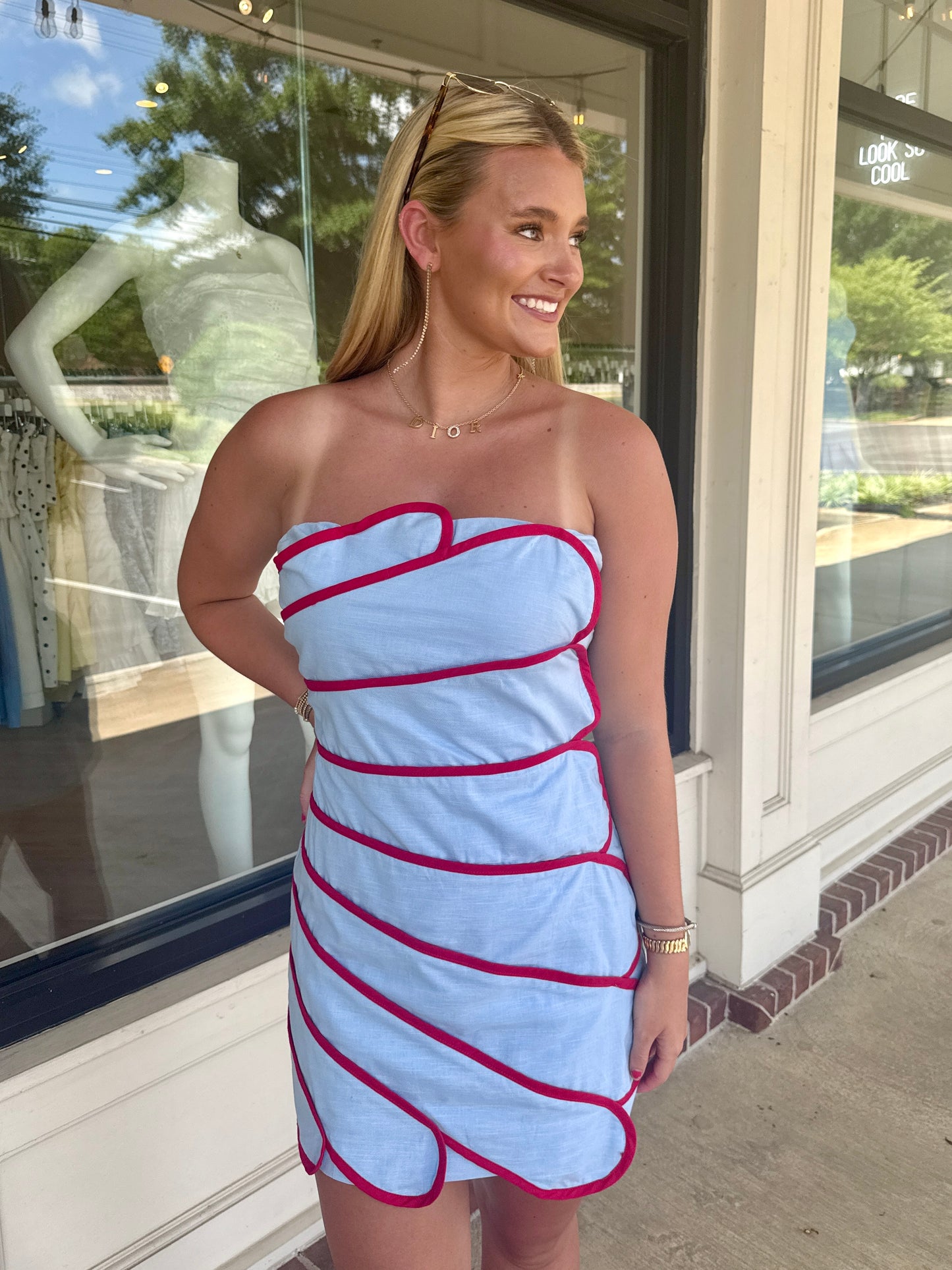 Scallop Cascade Strapless Mini (2 colors)