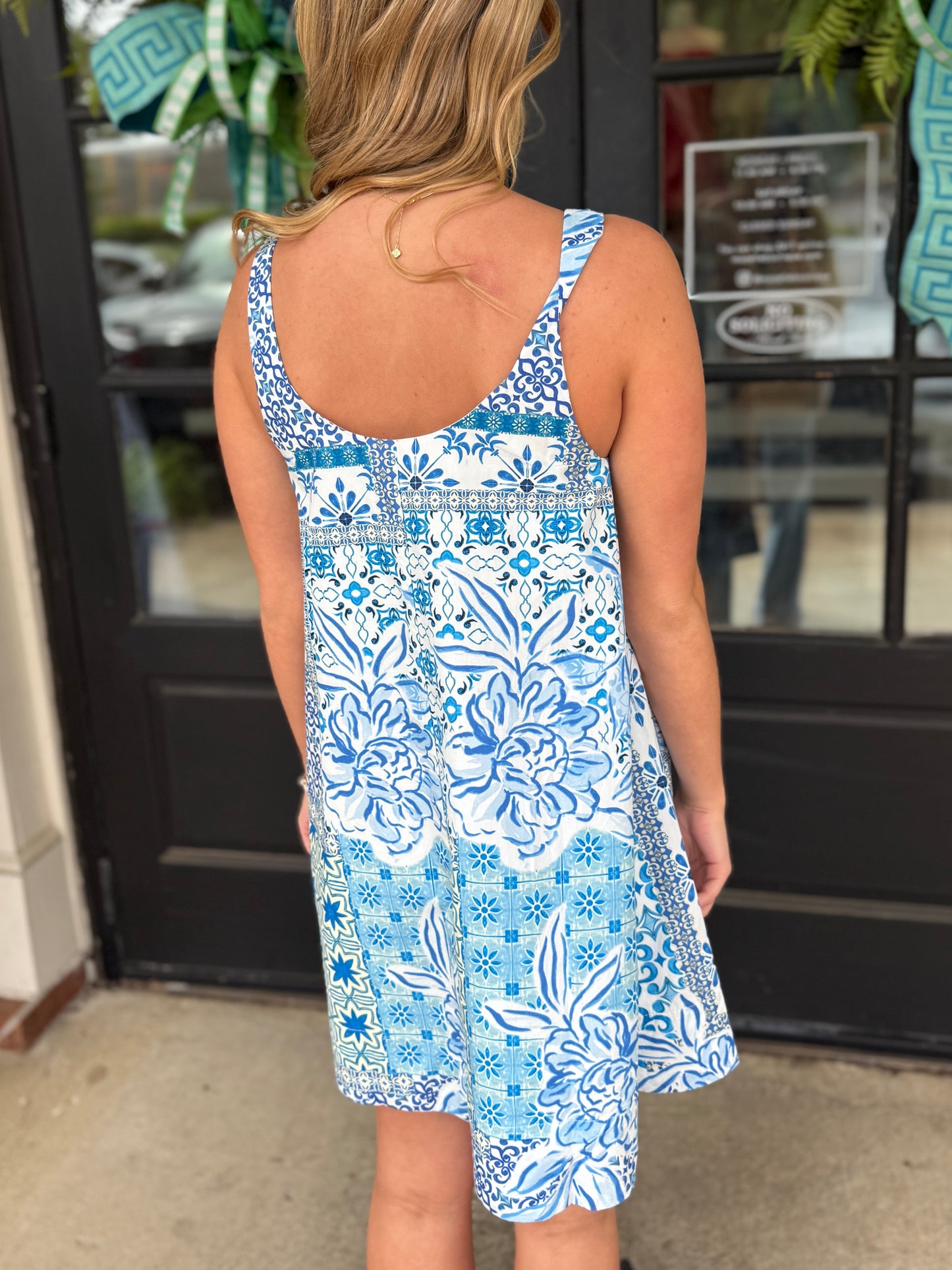 Cobalt Blue Patchwork Dress