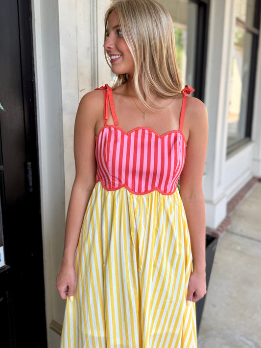 Lemon/Orange Scallop Midi