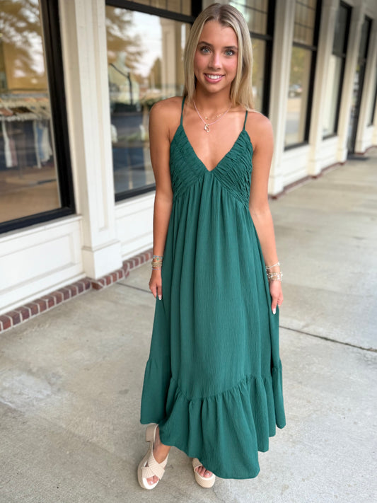 Emerald Cinched Top Maxi