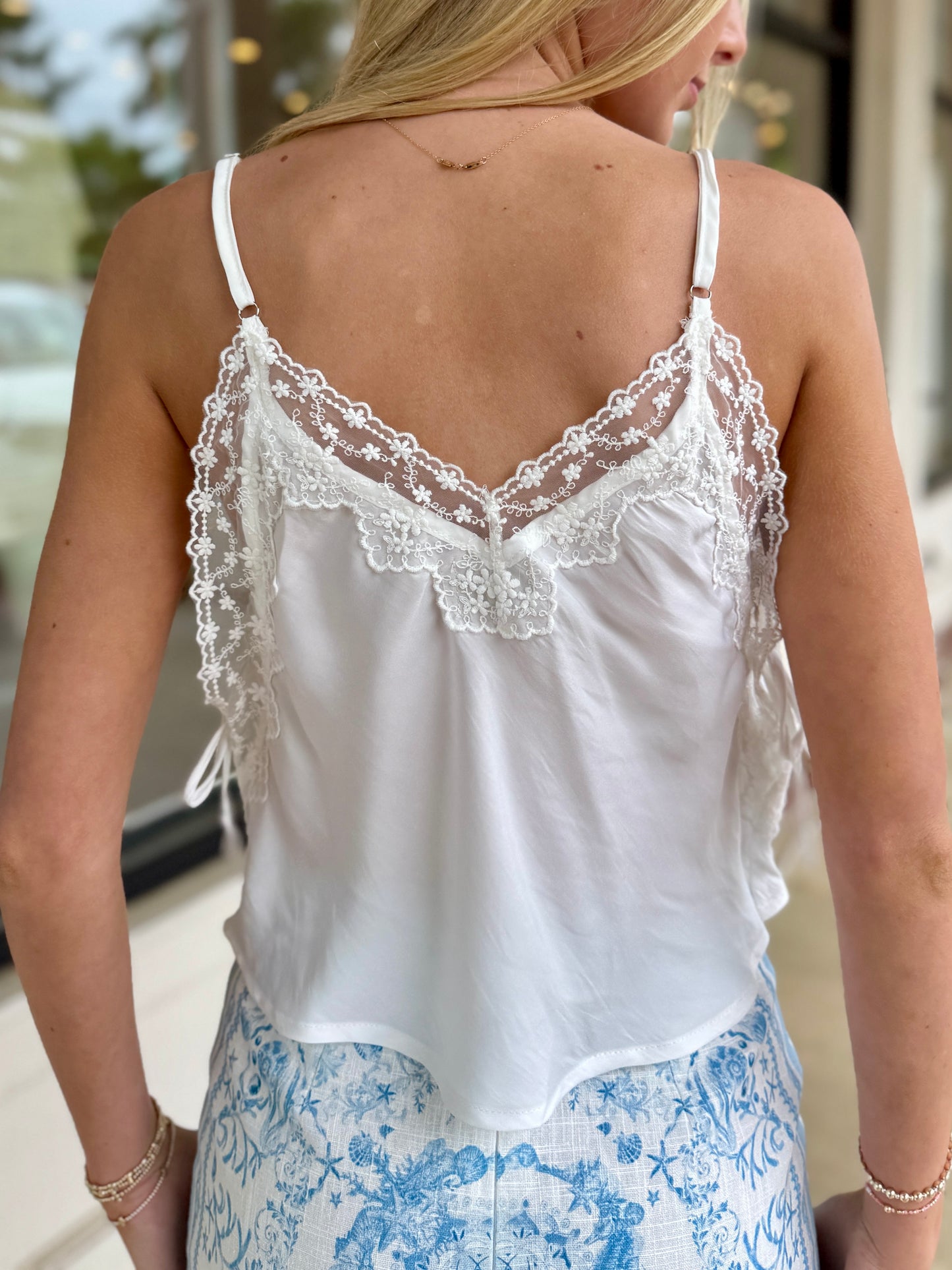 Lace Point Cami Crop Top