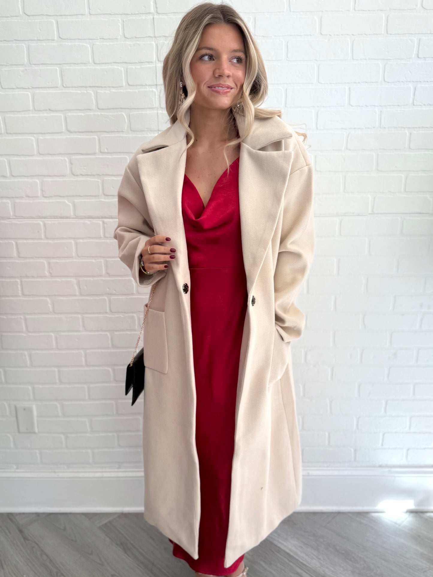 Oatmeal Long Line Coat