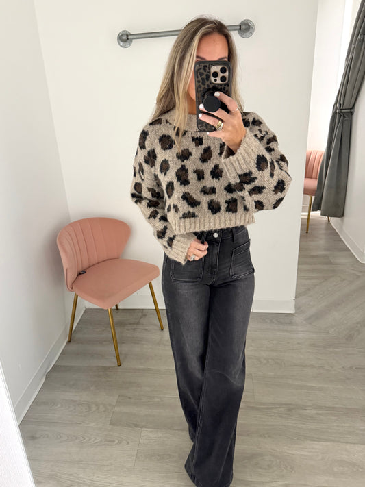 Leopard Knit Pullover