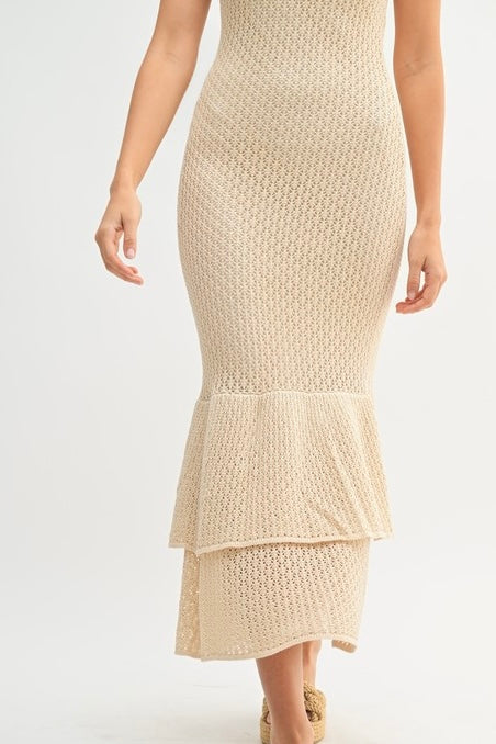 Taupe Knit Maxi Dress