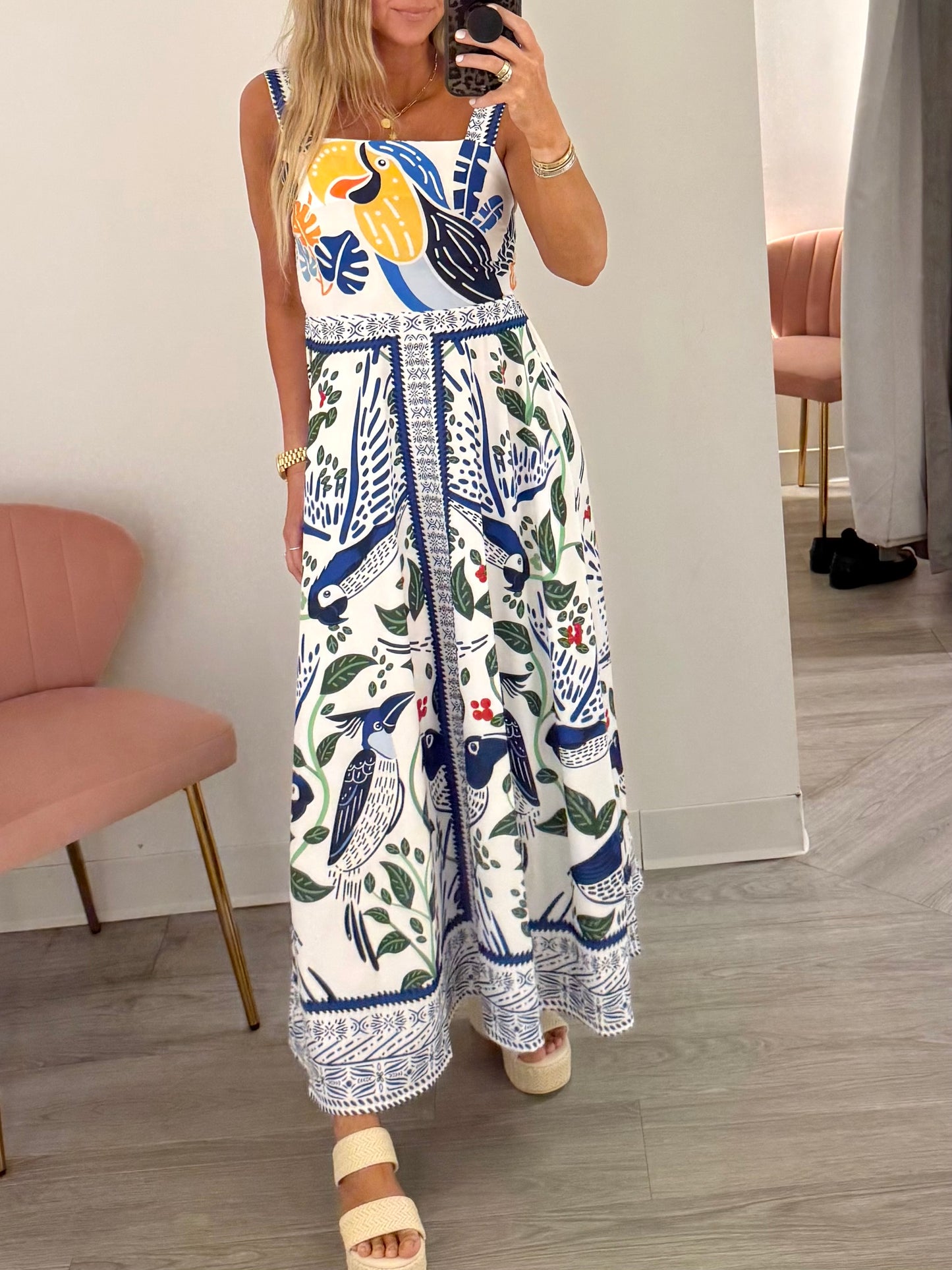 Blue Toucan Dress