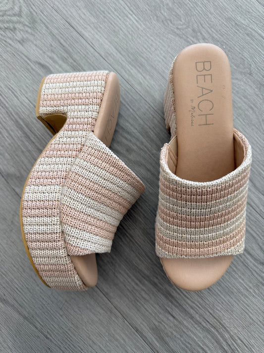 Terry Natural Stripe Wedge