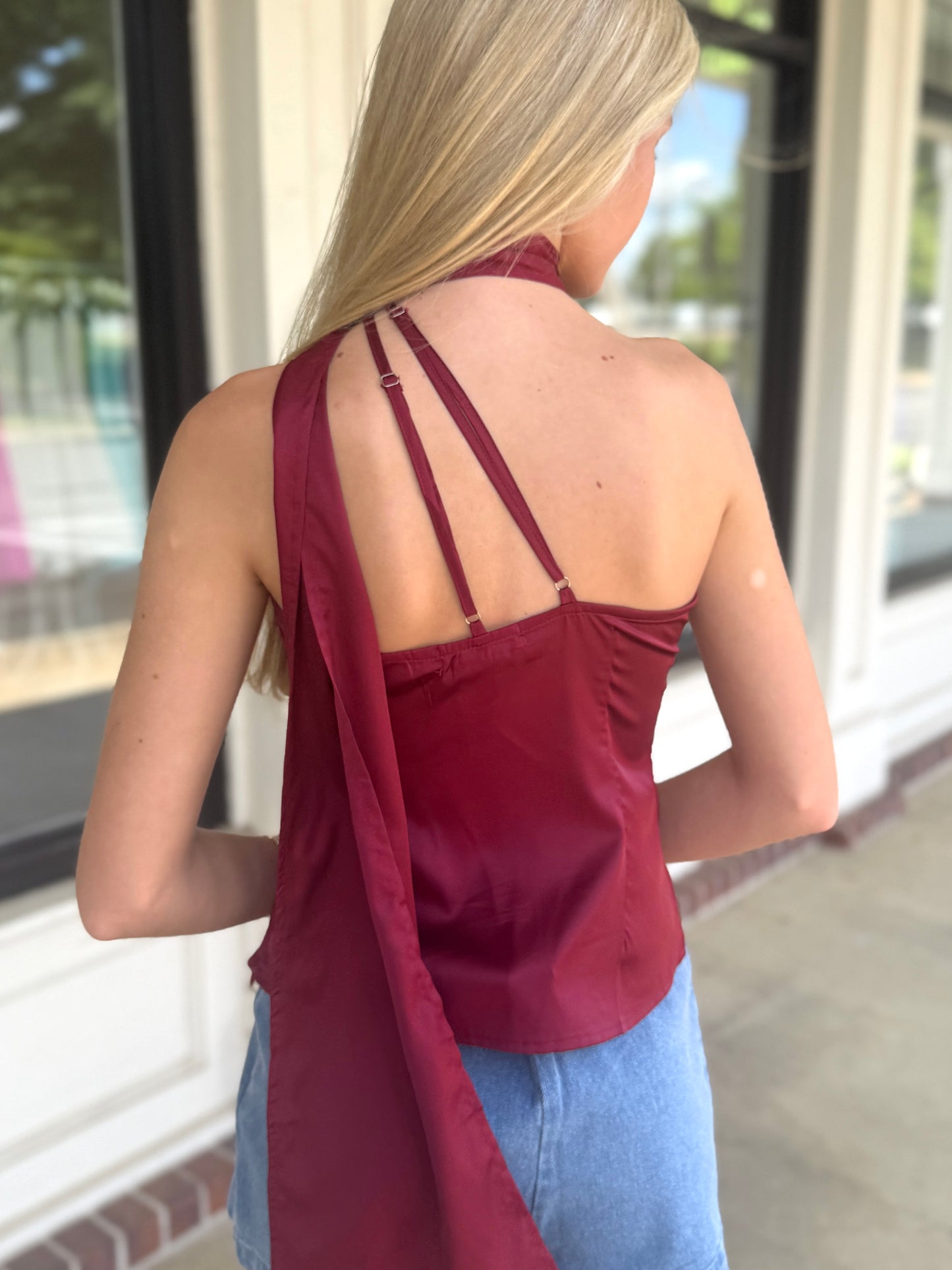Maroon Scarf Top