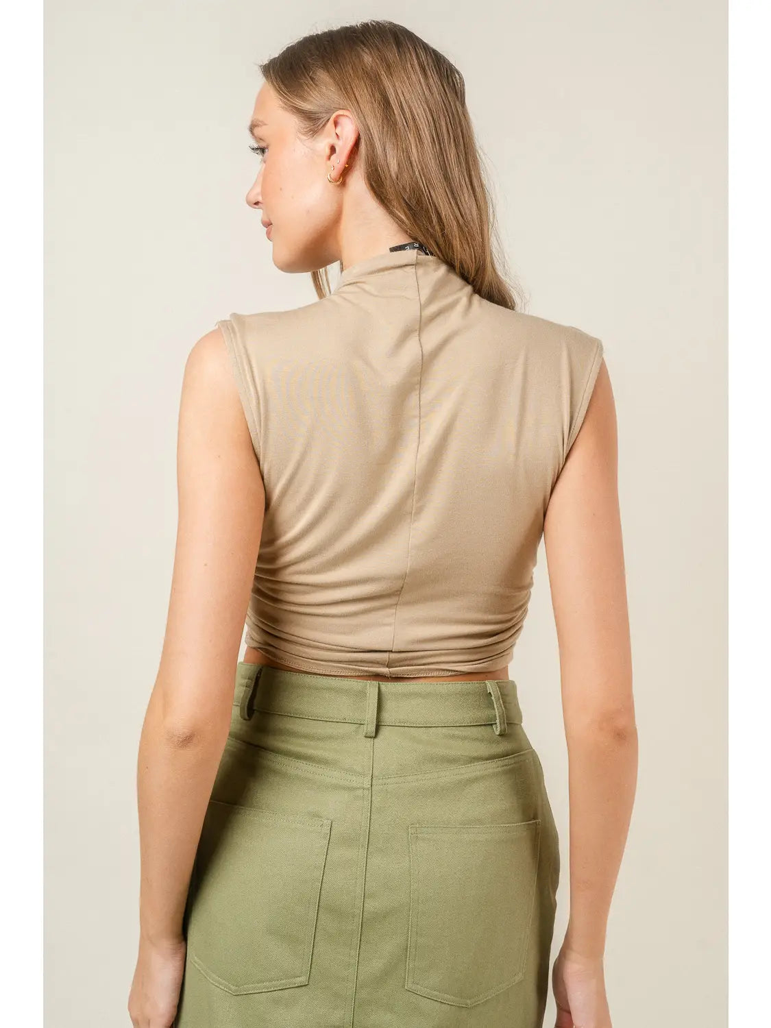 Cuban Sand Mock Neck Top