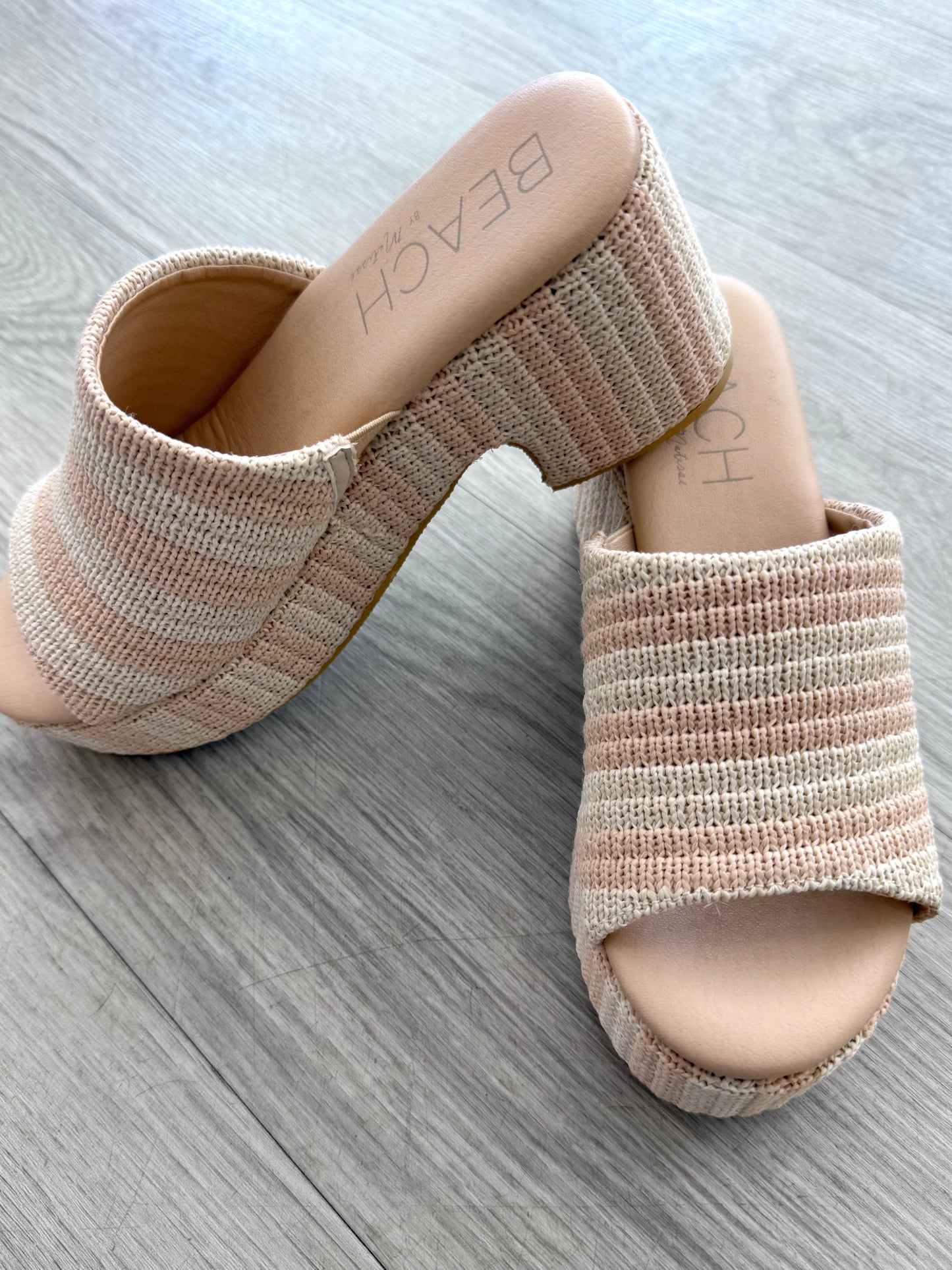 Terry Natural Stripe Wedge