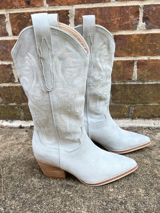 Light Dusty Blue Western Boot