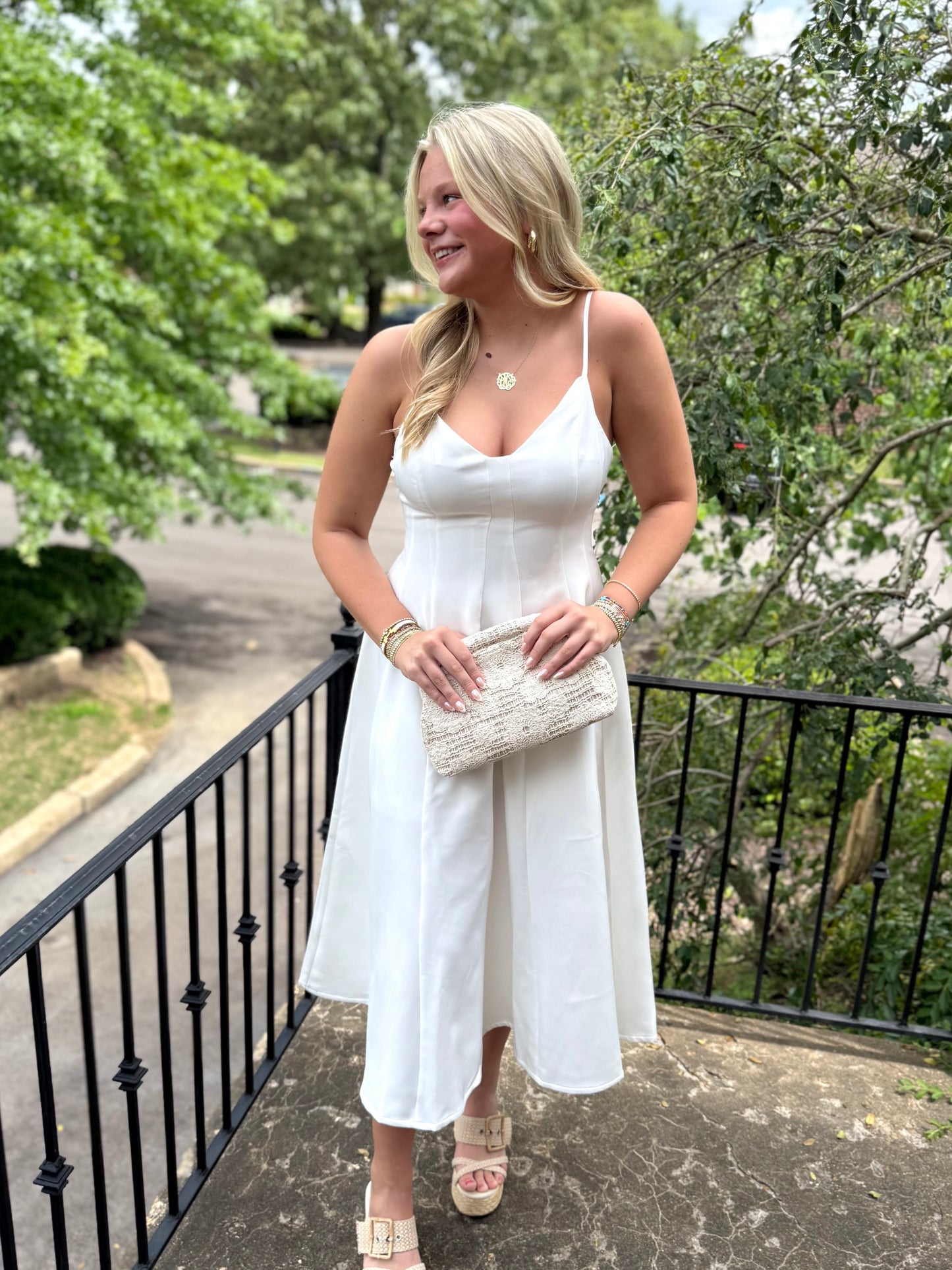 White Flare Midi