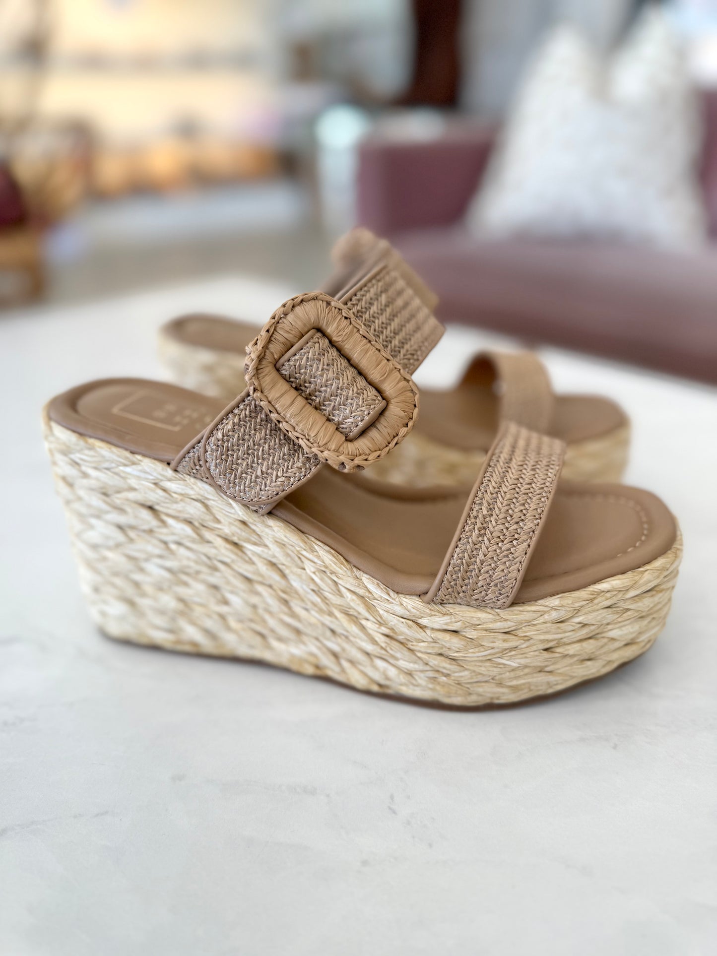 Braided Buckle Wedge (2 colors)