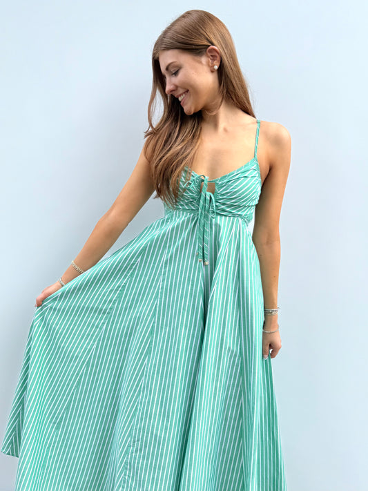 Green Meadow Striped Maxi