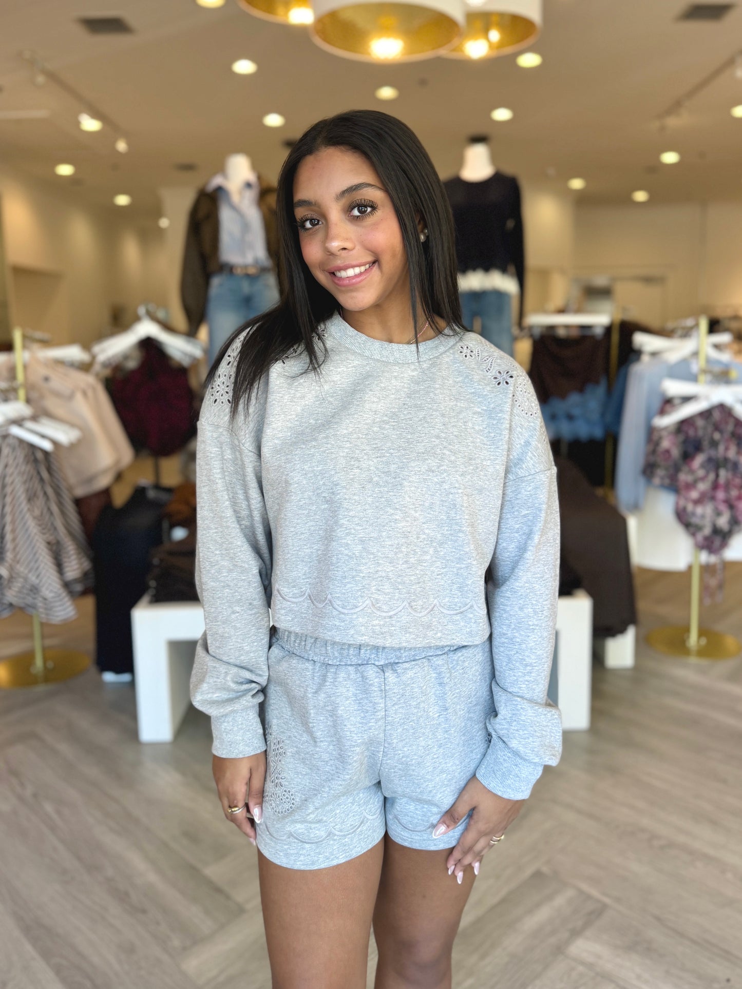 Grey Jersey Embr. Sweatshirt