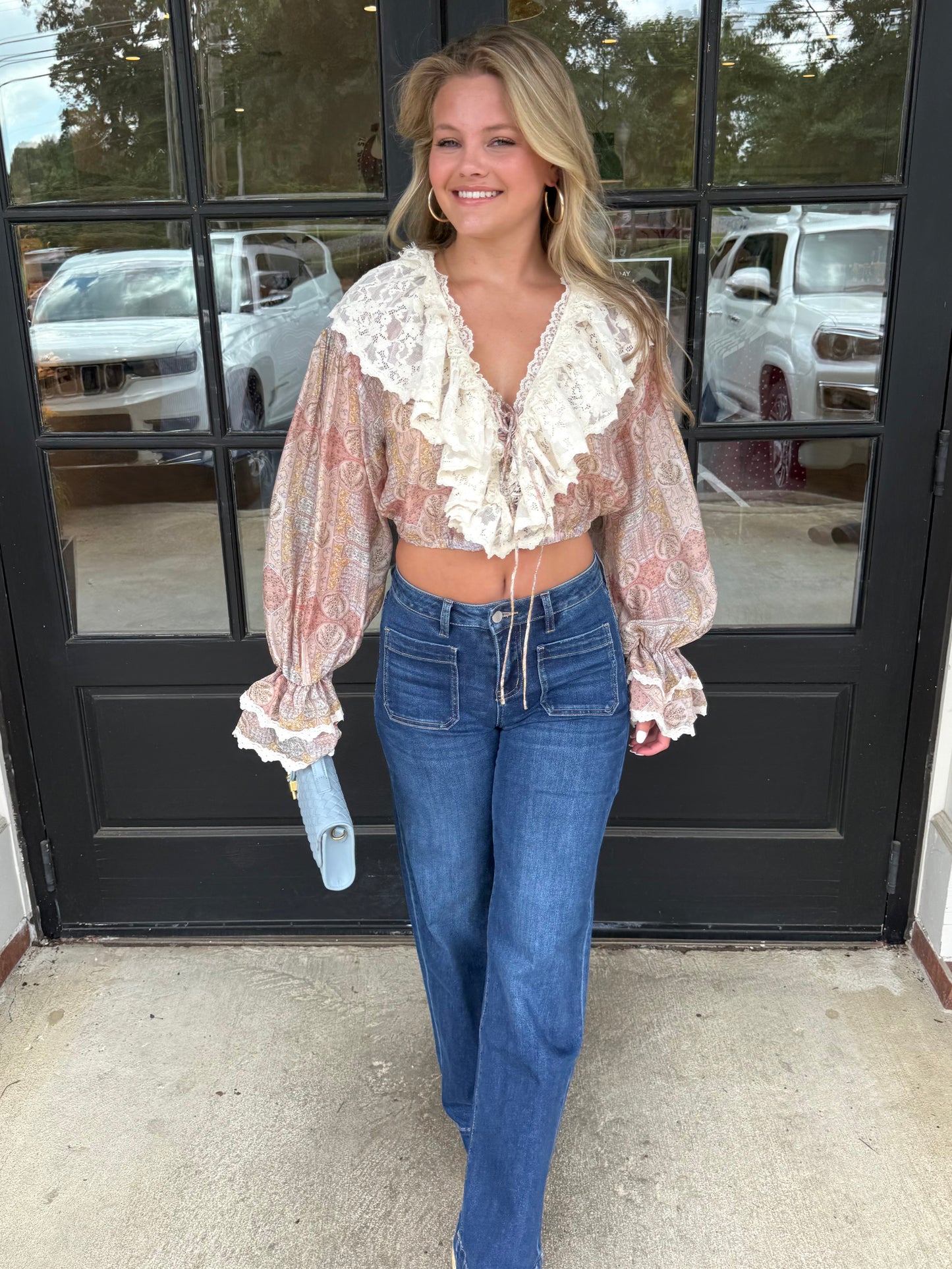 Rose Garden Lace Ruffle Top