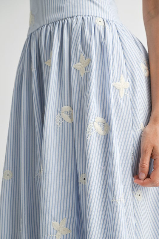 Blue Drop Waist Midi