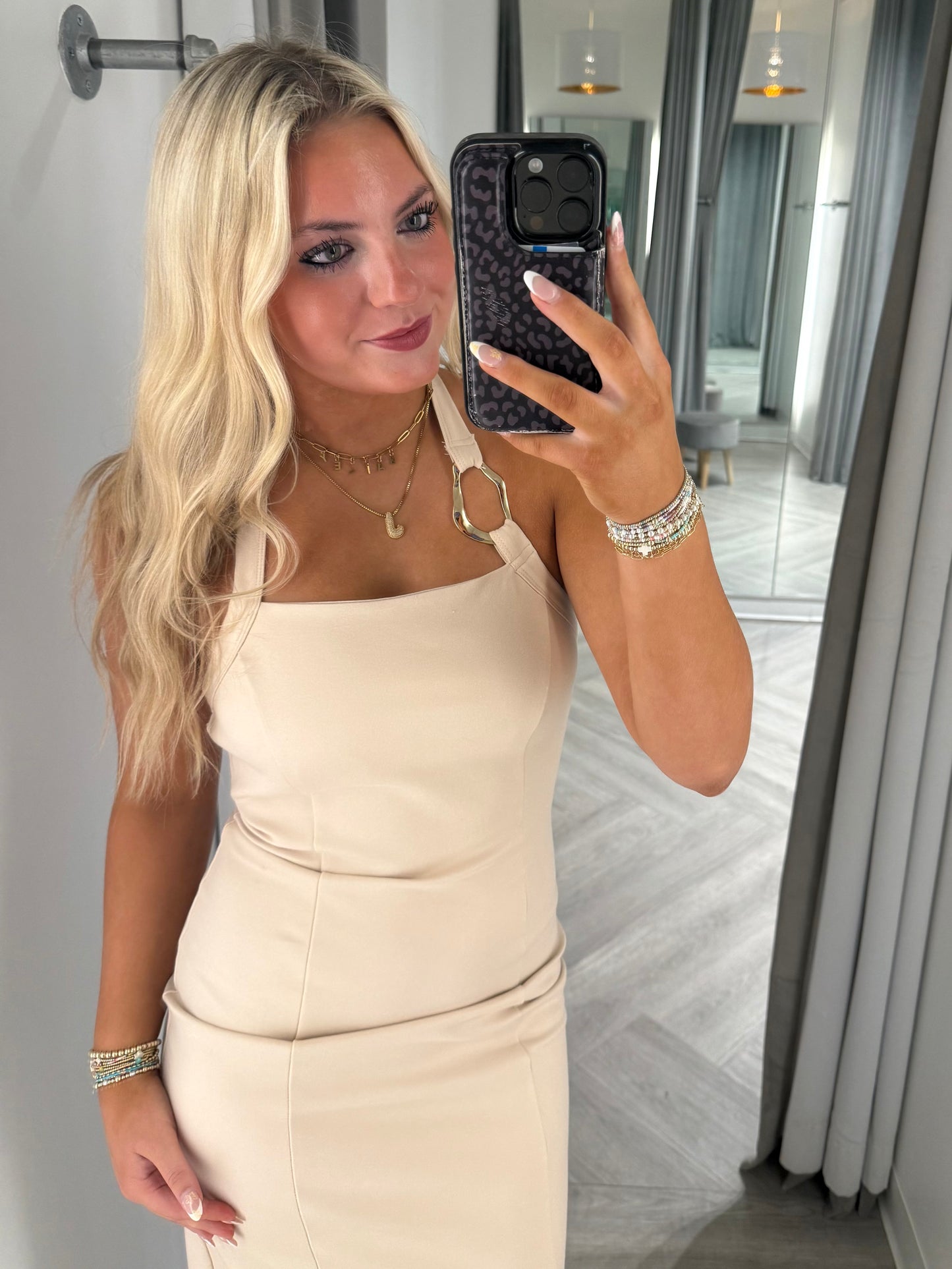 Gold Hardware Halter Dress (2 colors)