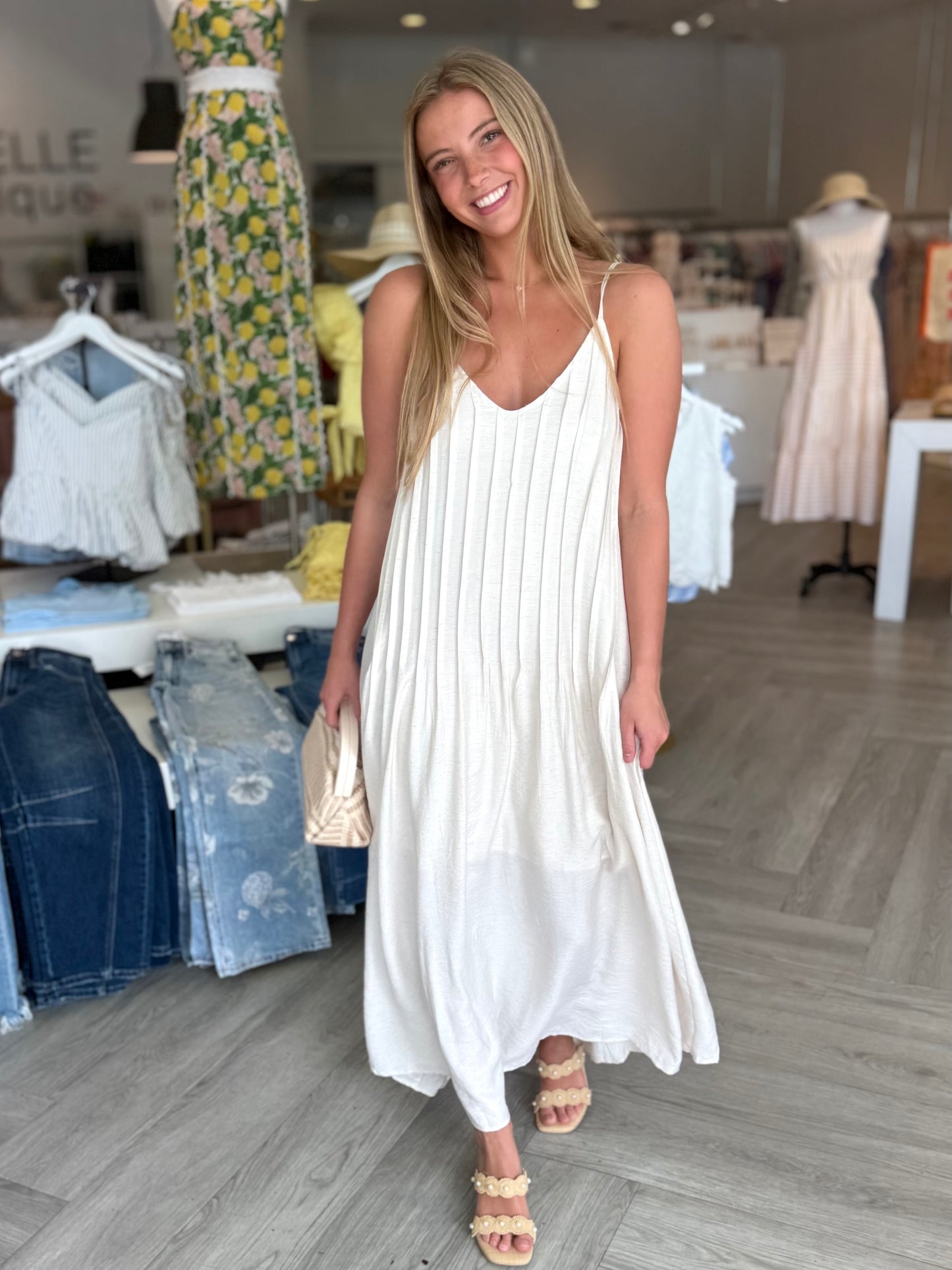 Pleat Maxi Dress