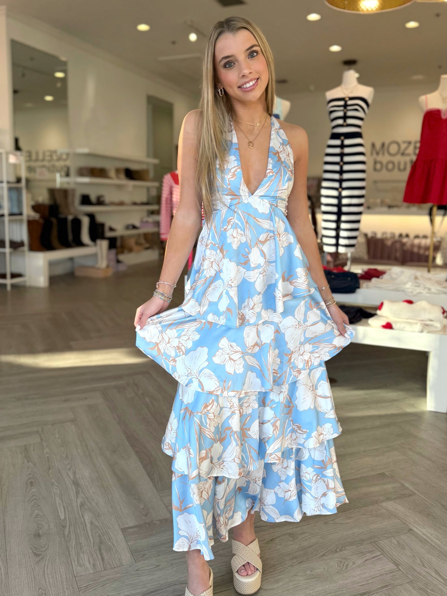 Blue Hawaiian Tiered Maxi