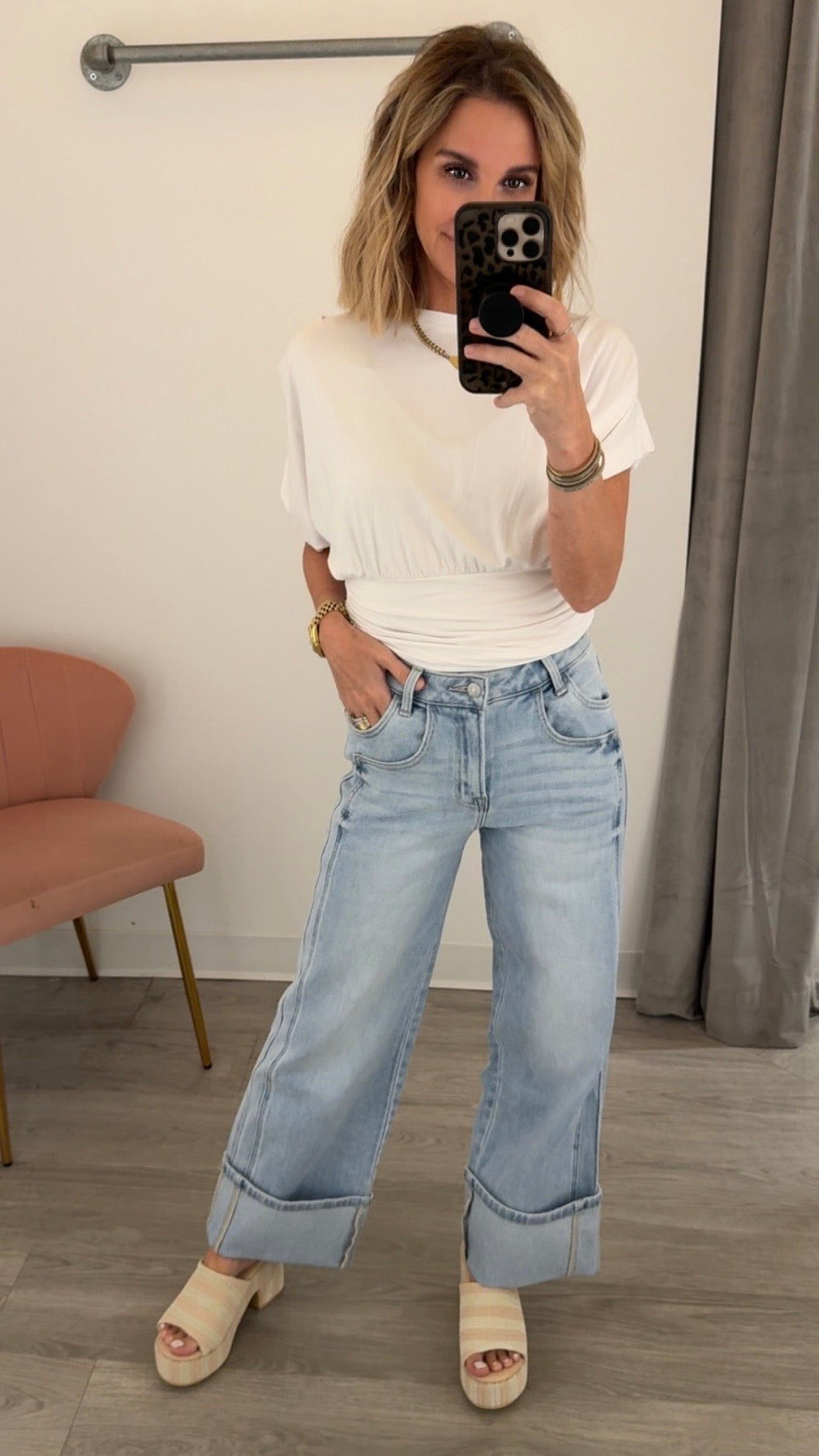 Super High Rise Cuff Wide Jean