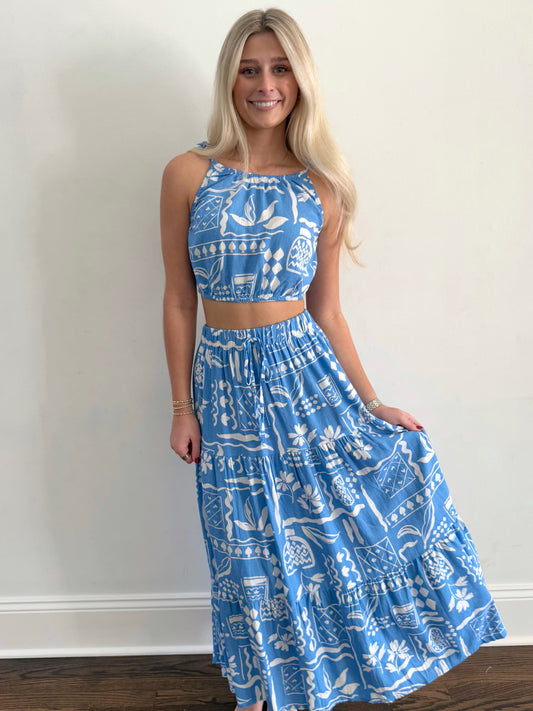 Blue Mayflower Skirt