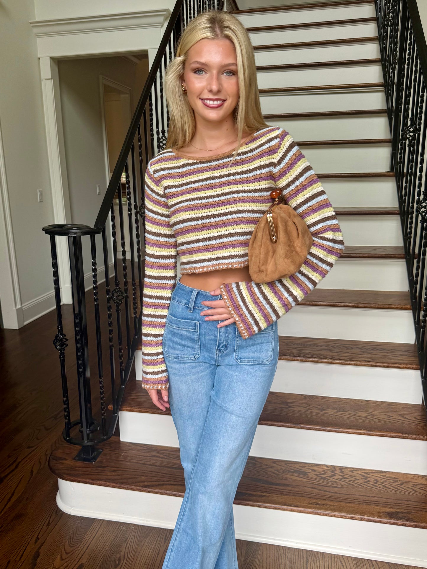 Boatneck L/S Crochet Top