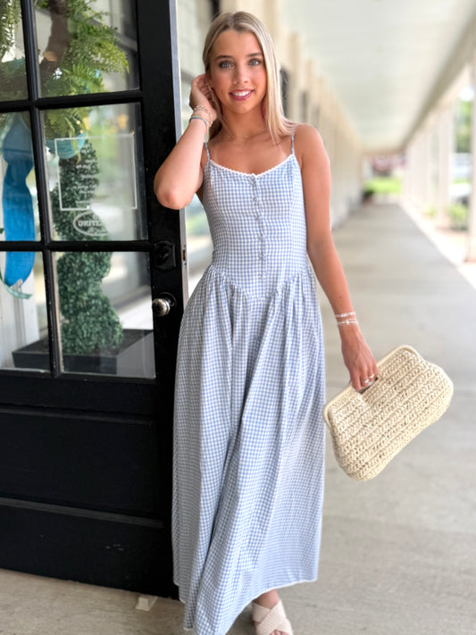 Blue Vintage Checker Maxi
