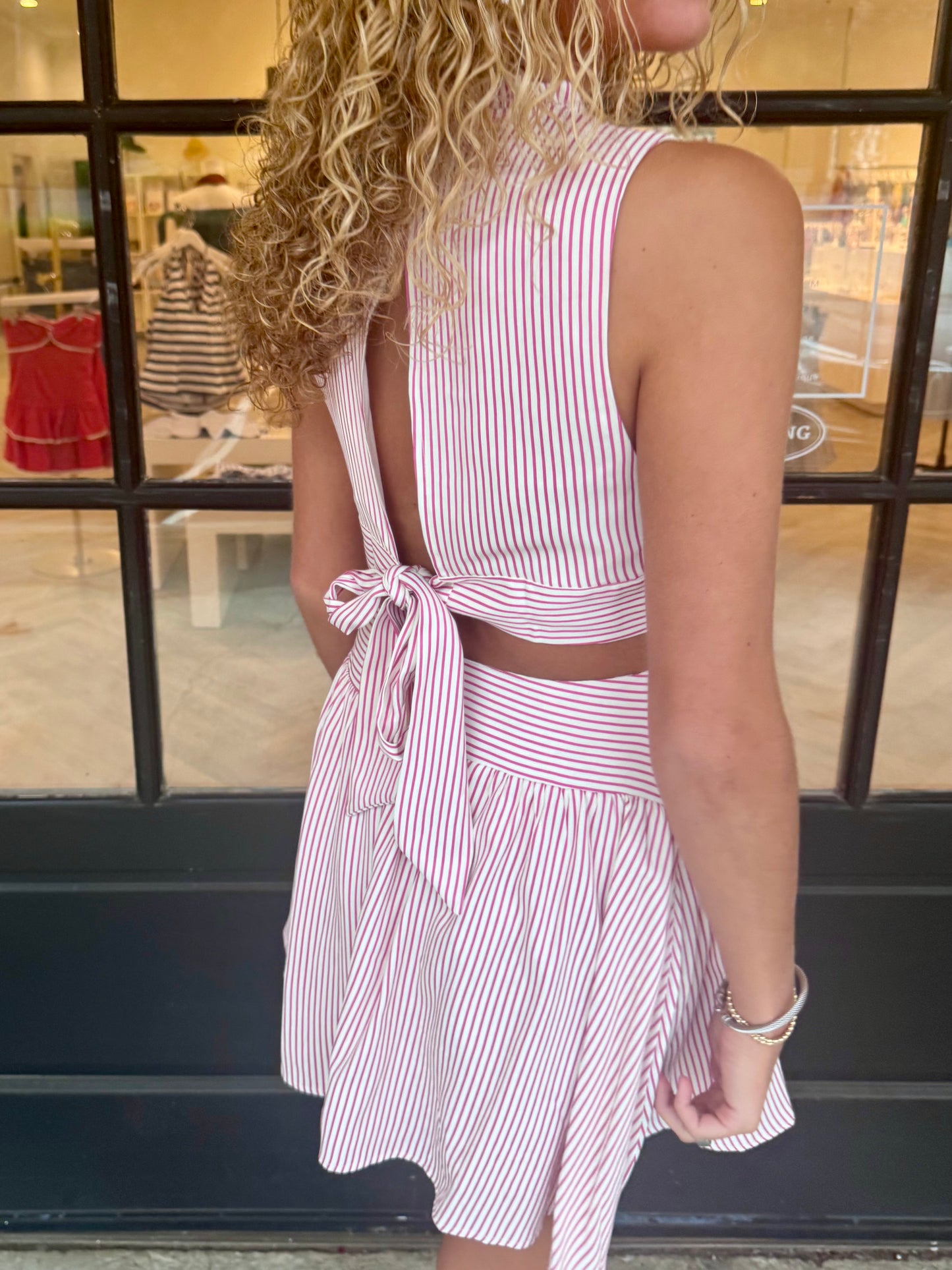 Fuchsia Stripe Cutout Mini
