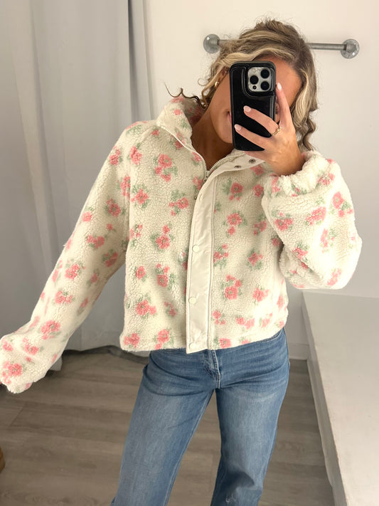 Pink Floral Pullover