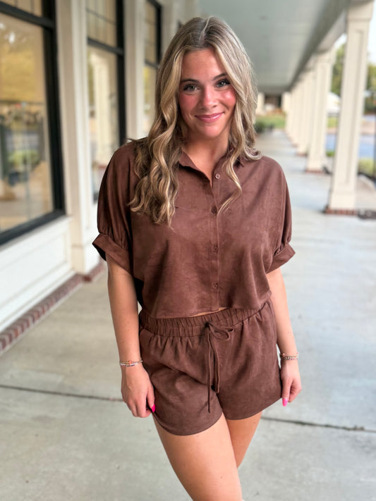 Expresso Suede Shirt